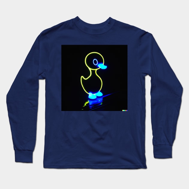 Neon Baby Duck Long Sleeve T-Shirt by samuellucassmith